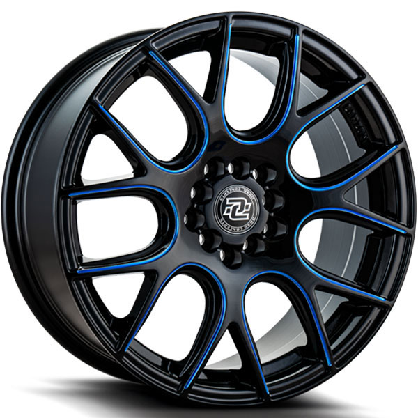 Drag Concepts R15 Gloss Black with Blue Milled Spokes