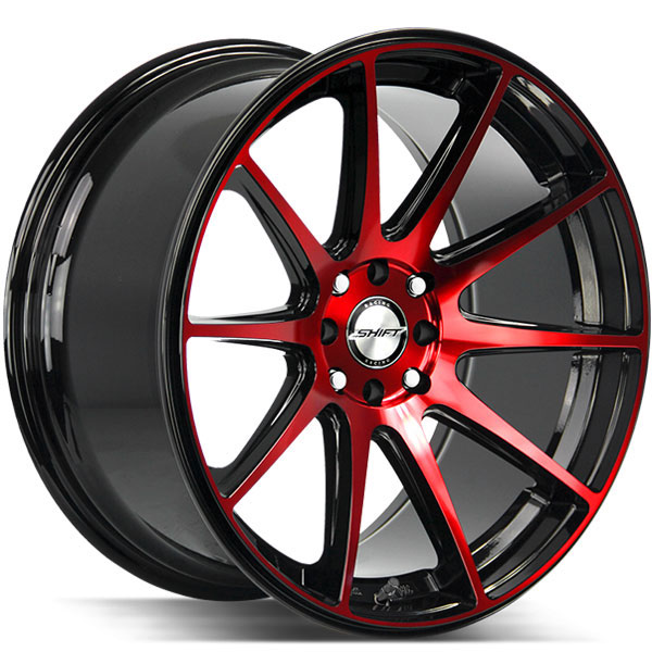 Shift Gear Gloss Black with Candy Red Machined Face