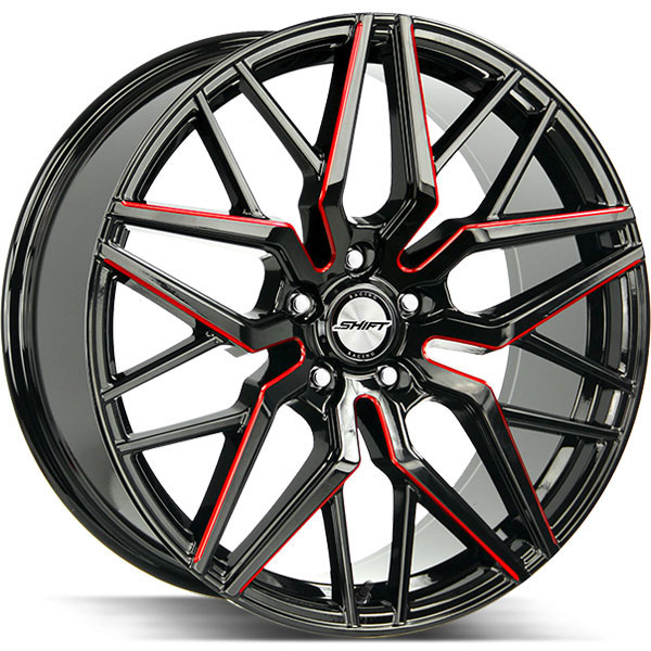 Shift Spring Gloss Black with Candy Red Milled Spokes