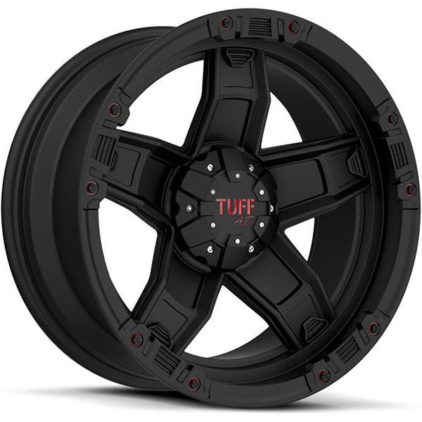 Tuff T10 Flat Black with Red Accents