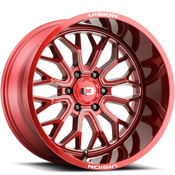 Vision 402 Riot Gloss Red with Milled Spokes