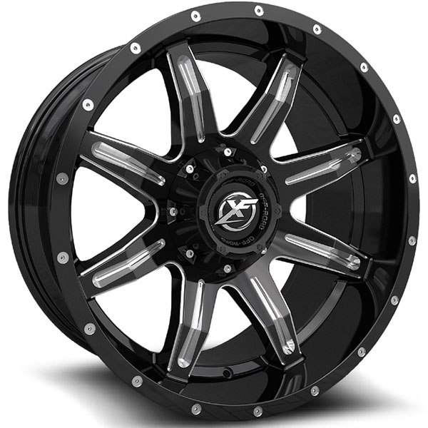 XF Off-Road XF-215 Gloss Black with Milled Spokes