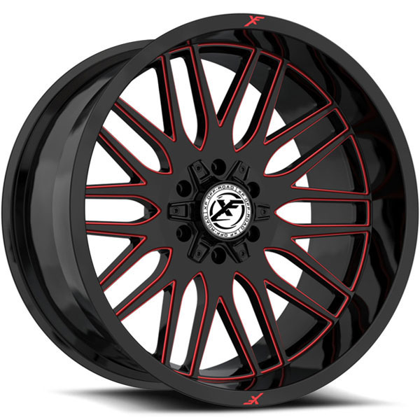 XF Off-Road XF-240 Gloss Black with Red Milled Spokes